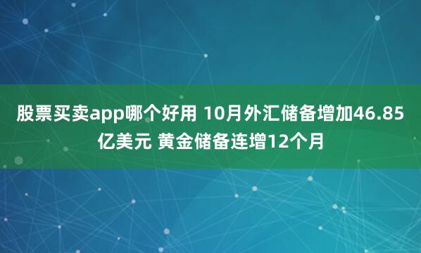 股票买卖app哪个好用 10月外汇储备增加46.85亿美元 黄金储备连增12个月
